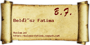 Belász Fatima névjegykártya